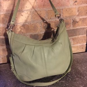 Mint Green Coach bag with crossbody strap